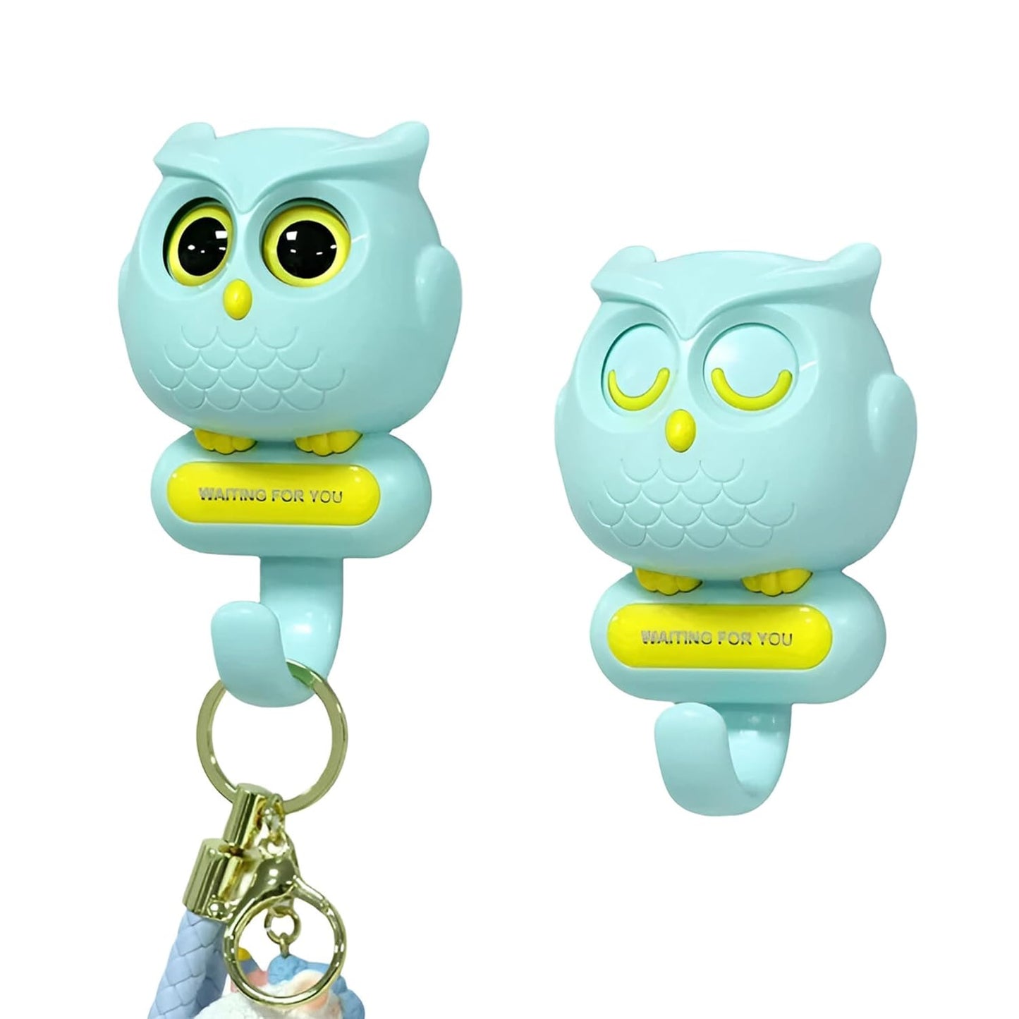 Magnetic Owl Key Holder, Automatic Open Close Eyes,